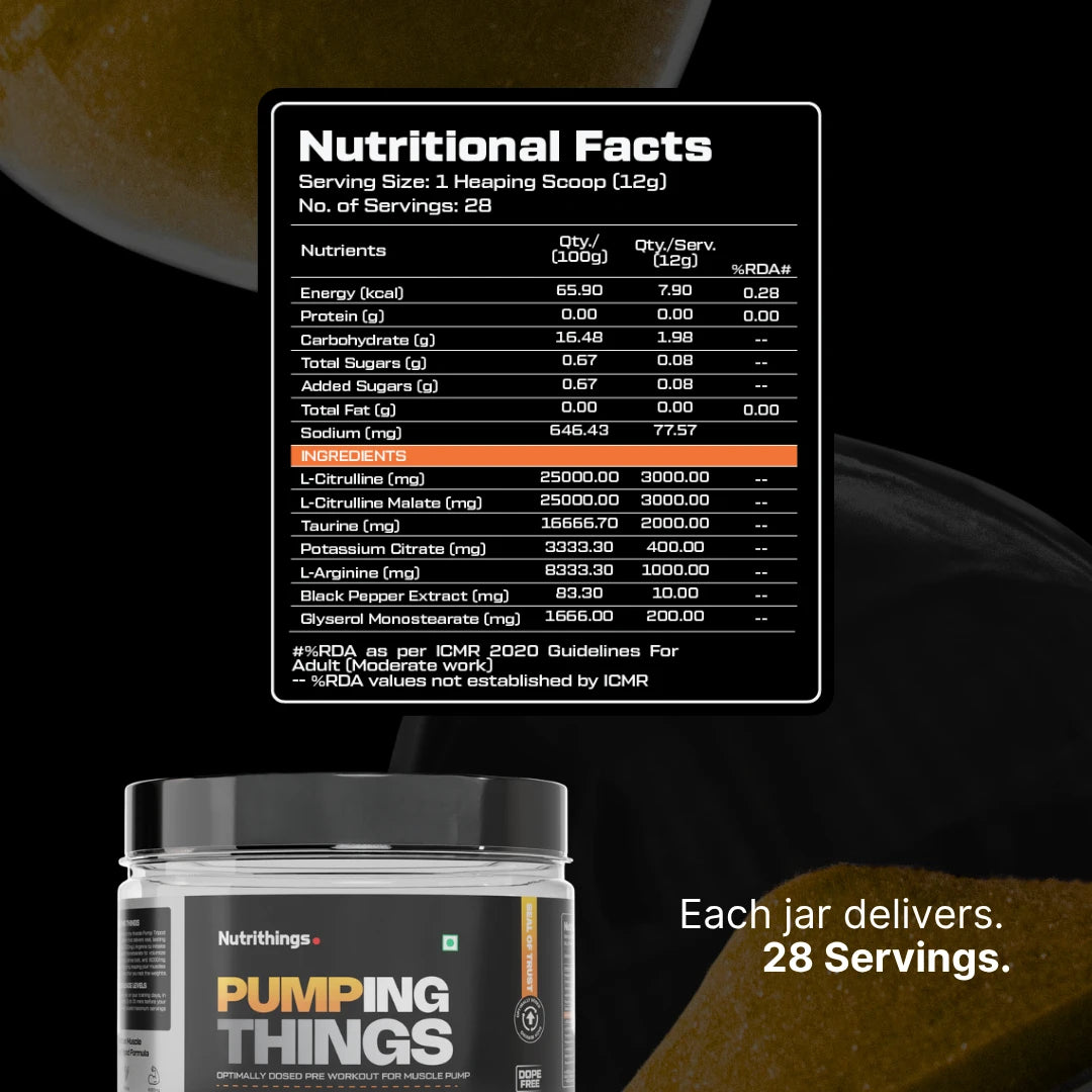 Pumping Things Pre Workout For Next Level Pump