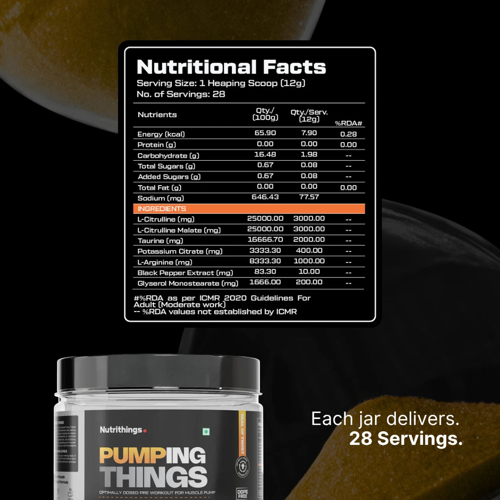 Pumping Things Pre Workout For Next Level Pump
